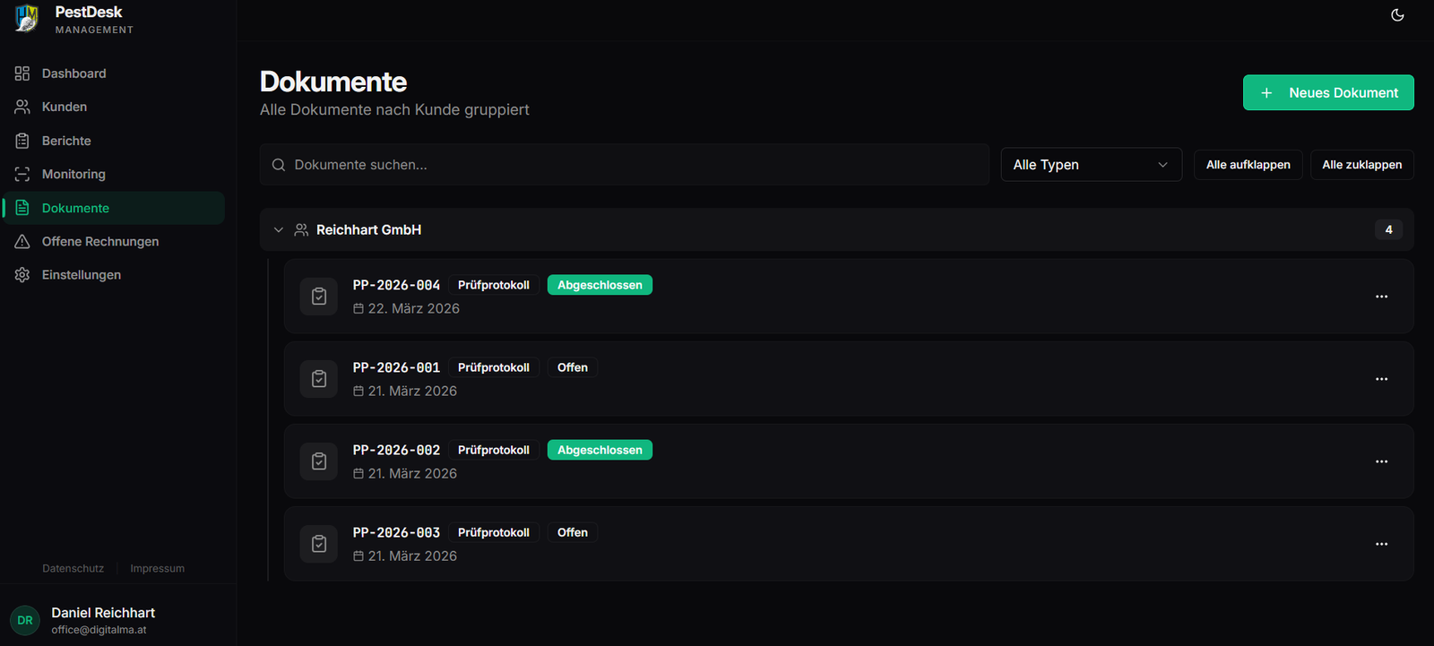 PestDesk – Dokumente und Berichte für Schädlingsbekämpfer