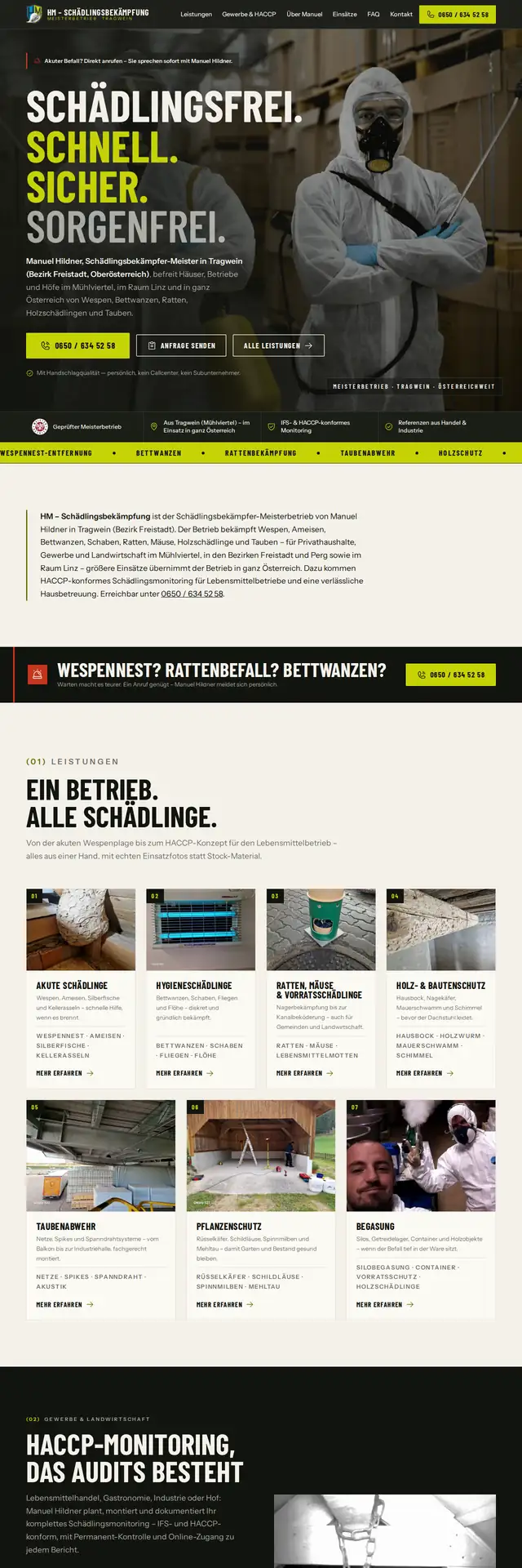 Website HM Schaedlingsbekaempfung