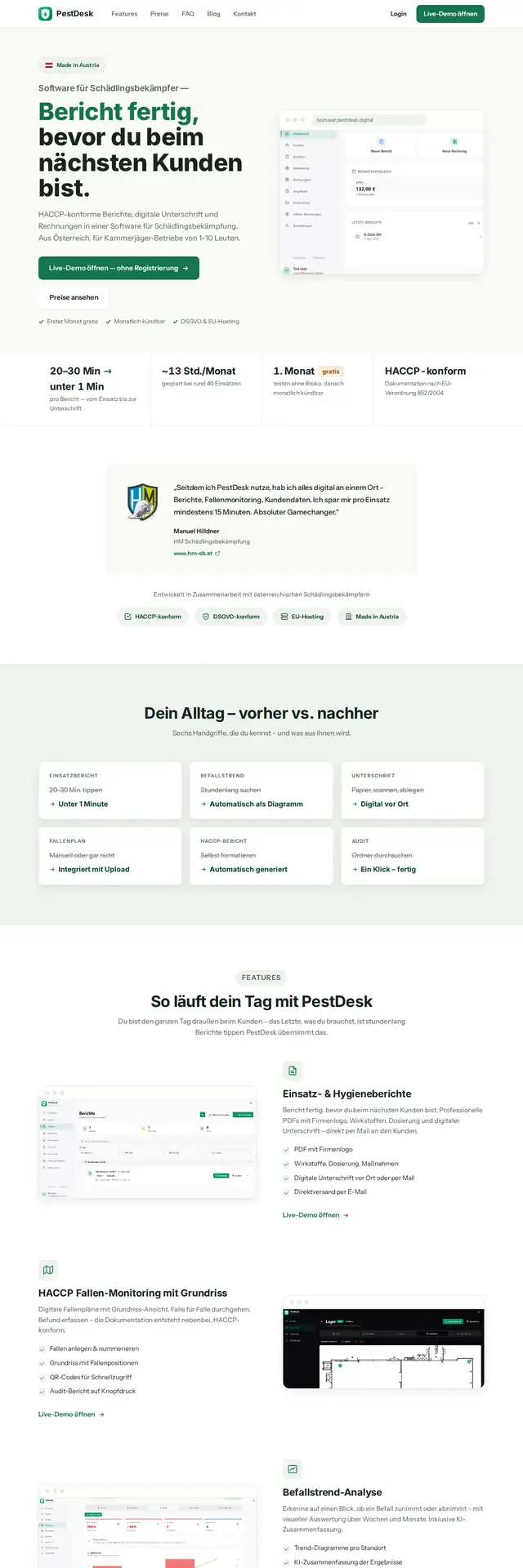 PestDesk Software-Website