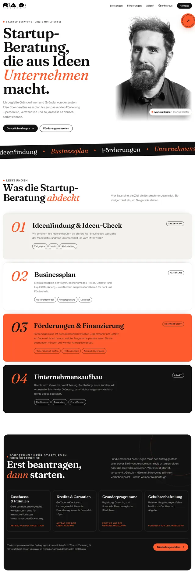 Website Startup-Beratung Markus Riegler