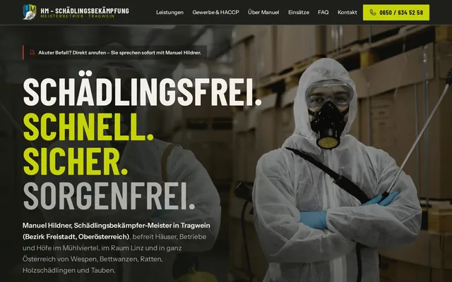 Website HM Schaedlingsbekaempfung